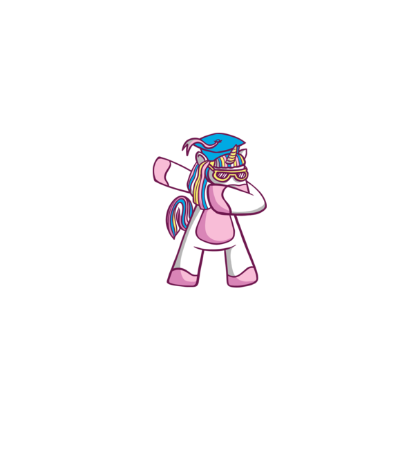 Unicorn Absolvent DAB model roz deschis pe tricou