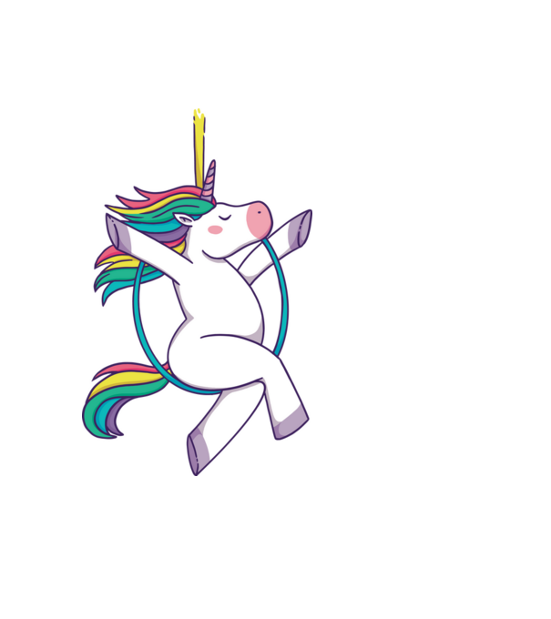 Unicorn pe cerc model negru pe tricou