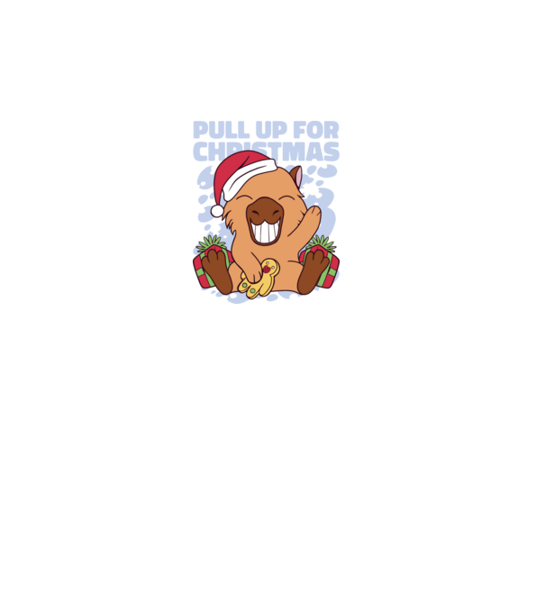 Pull up for christmas Capybara model alb pe tricou