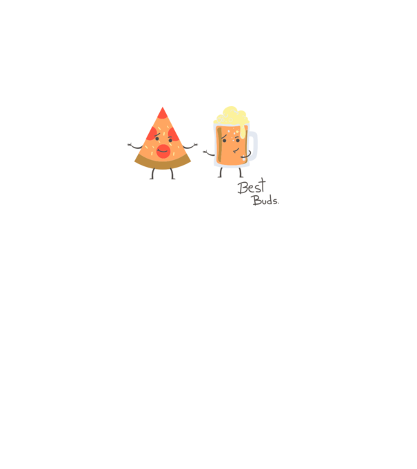 Best Buds - Pizza + Beer model gri pe tricou