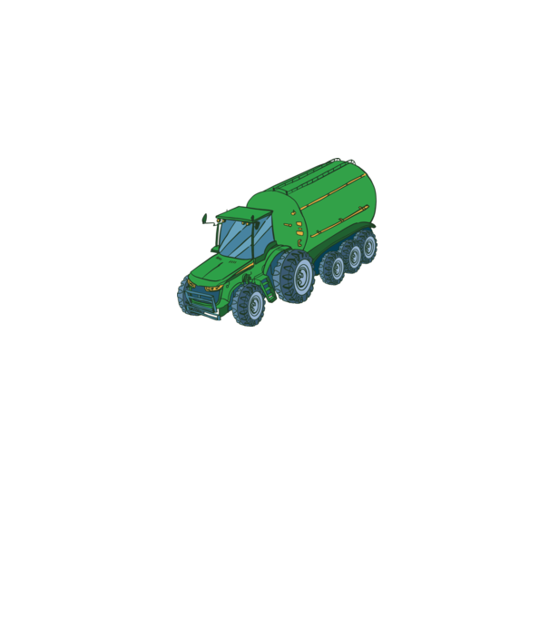 Tractor de recoltare model alb pe tricou