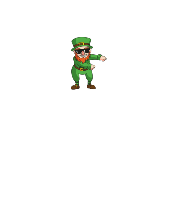 Leprechaun Floss DAB model alb pe tricou