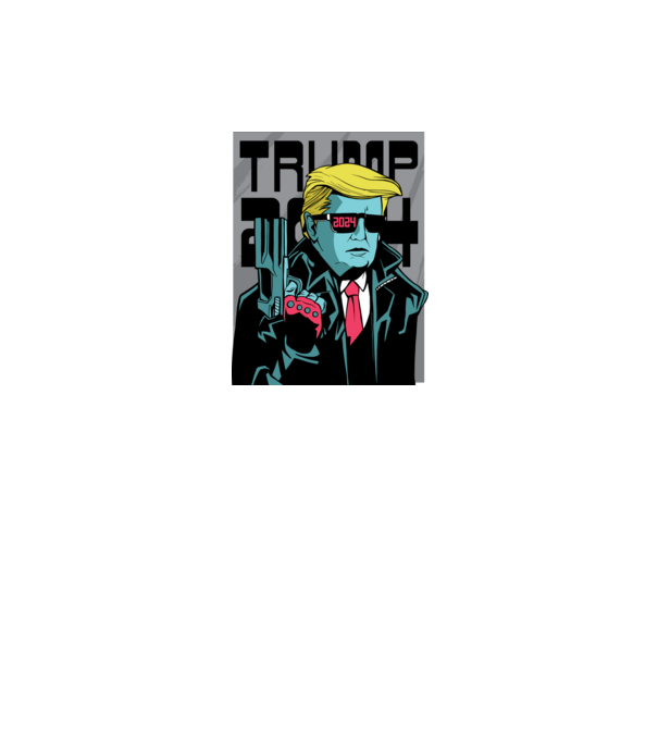 Trump Terminator 2024 model negru pe tricou