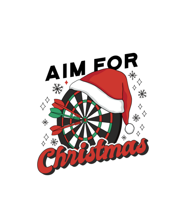 Darts Crăciun model alb pe tricou