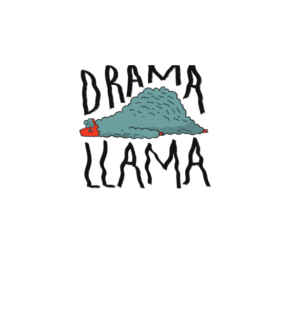 Dramă Lama model alb pe tricou