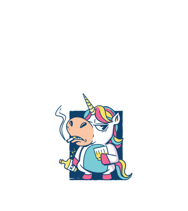 Unicorn rebel model nisipiu pe tricou