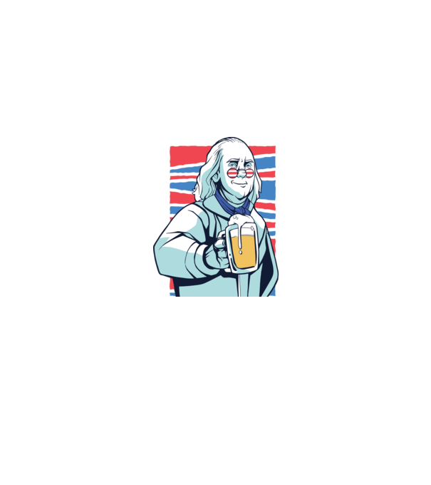 Benjamin Franklin Beer model alb pe tricou