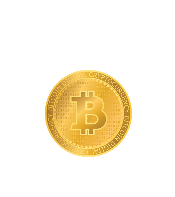 Monedă de aur Bitcoin model negru pe tricou