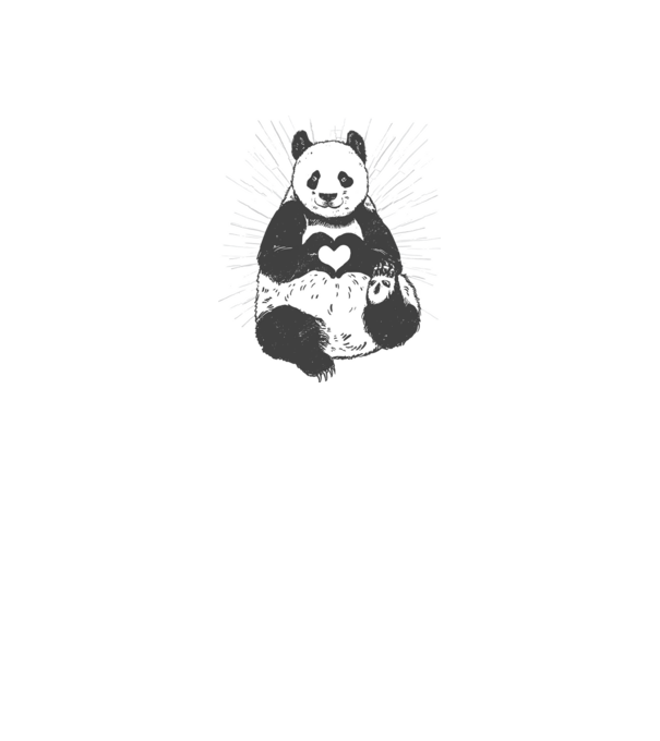 Inimă panda model gri pe tricou