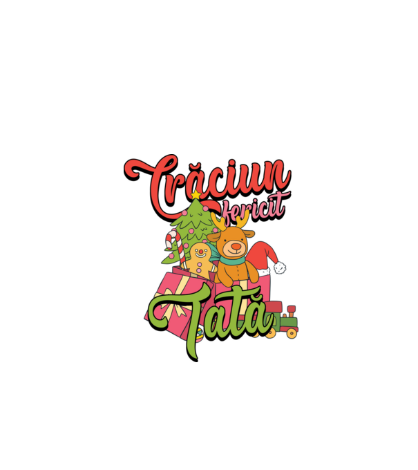CRĂCIUN FERICIT TATĂ model negru pe tricou