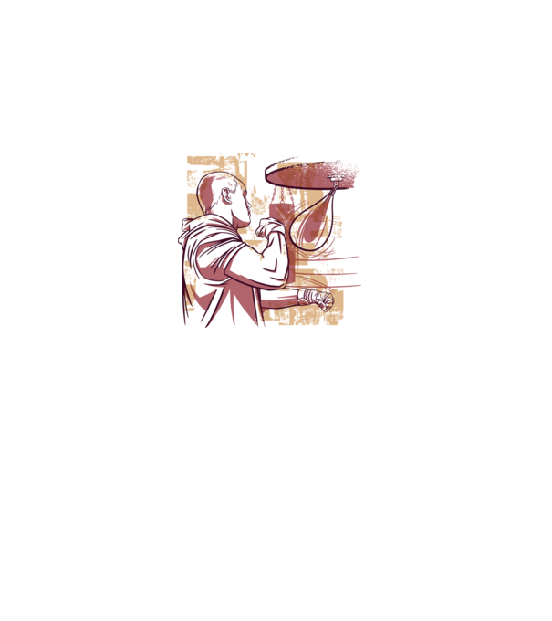 Pugilist model alb pe tricou
