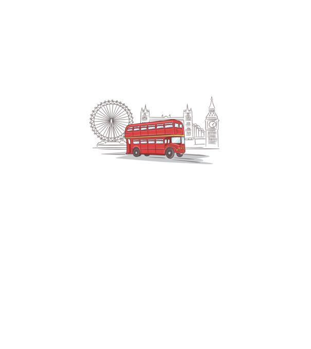 London Bus model alb pe tricou