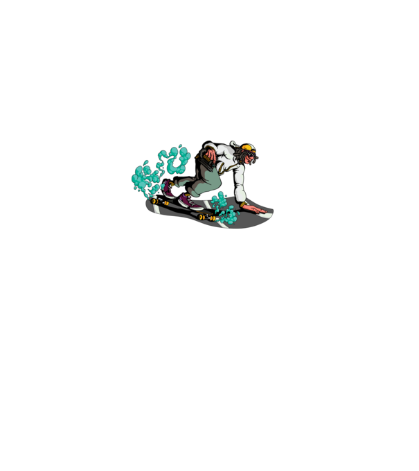 Longboard model gri pe tricou