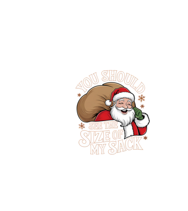 You Should See The Size Of My Sack Santa model negru pe tricou