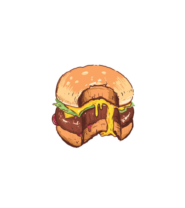 Hamburger model turcoaz pe tricou