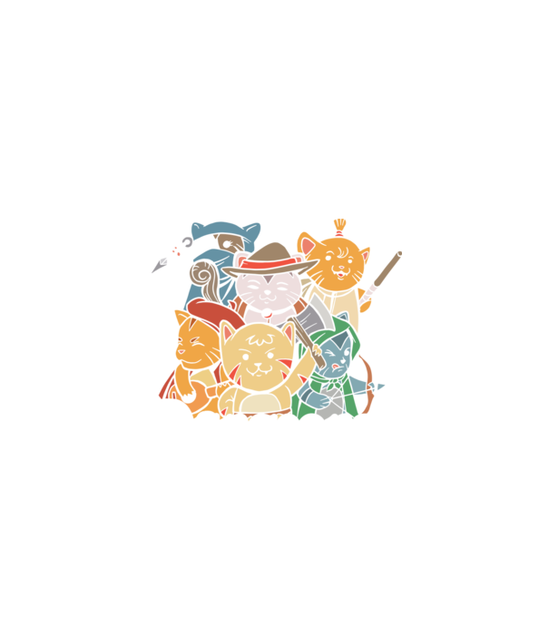Dungeons and Cats - Joc de rol cu pisici model negru pe tricou