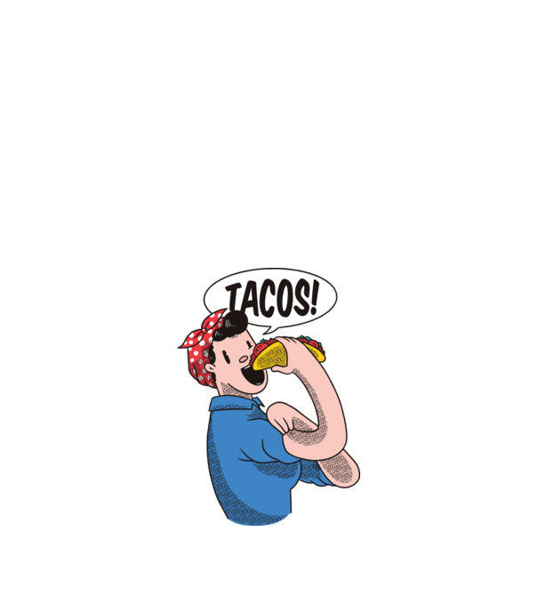 Tacos feminism model roșu pe tricou