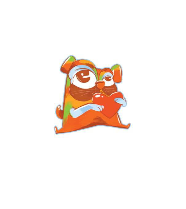 Mops colorat model albastru deschis pe tricou