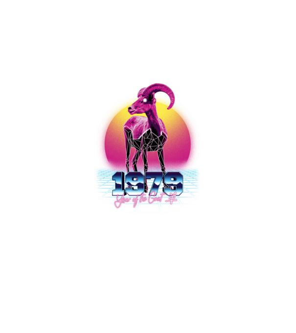 1979 Year of the Goat model negru pe tricou
