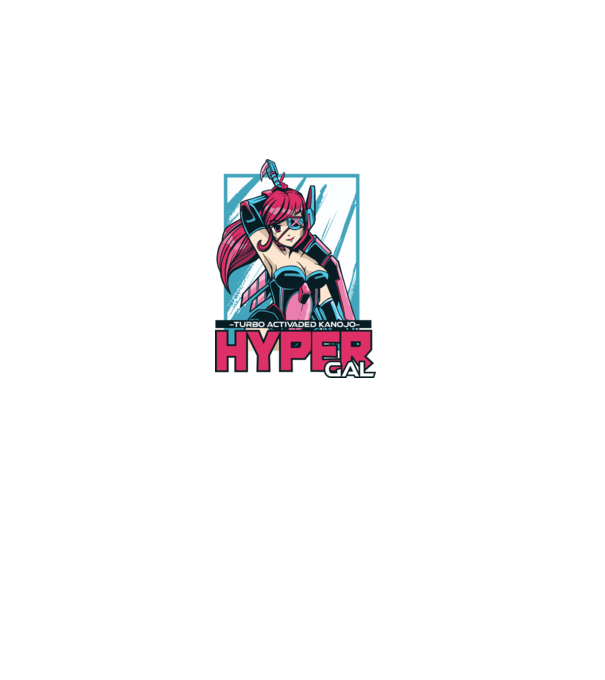 Hyper Gal - Fată Anime model negru pe tricou