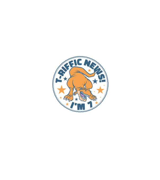 'T-rex Terrific news i''m 7' model alb/roșu pe tricou