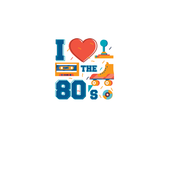 'I love the 80s - Iubesc anii ''80' model alb pe tricou