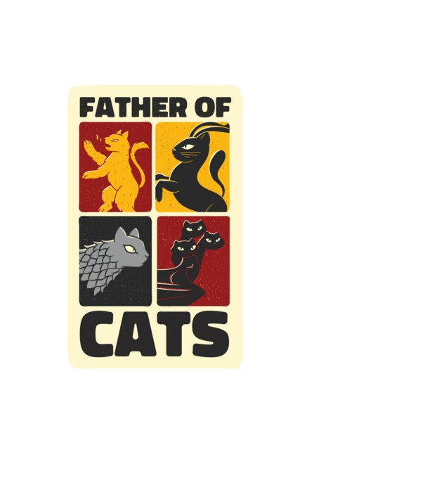 Father of Cats Game of Thrones parodie model negru pe tricou