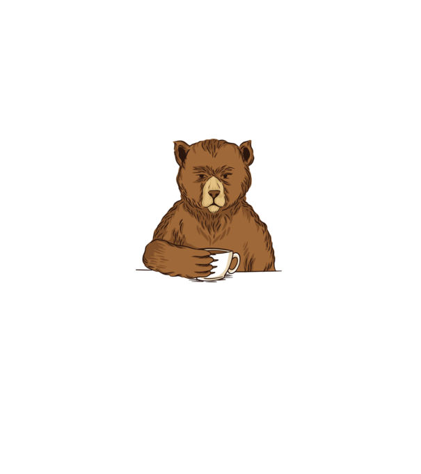 Urs cu cafea model gri pe tricou