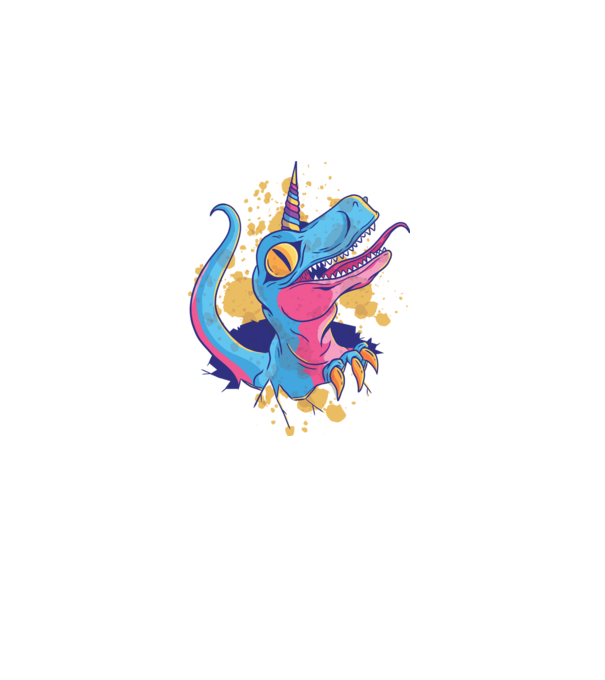 Unicornsaurus - Dinozaur Unicorn model negru pe tricou