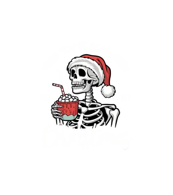 Dead inside, but it's christmas Negru model alb pe tricou