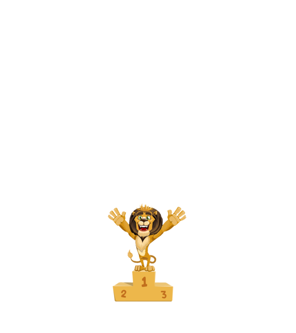 lion champion model alb pe tricou