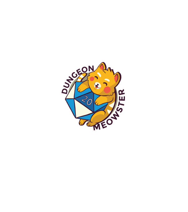 Dungeon Meowster joc de rol RPG tricou cu pisică model alb pe tricou