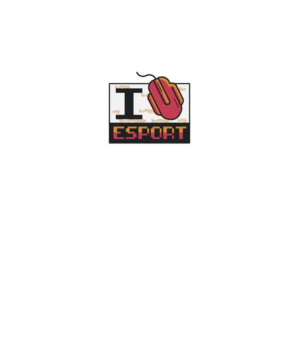 I love Esport model alb pe tricou