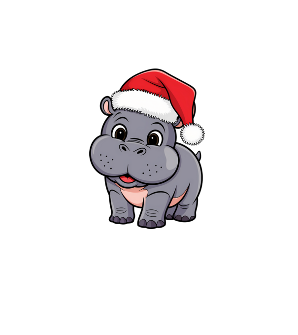 Crăciun Hippo model alb pe tricou