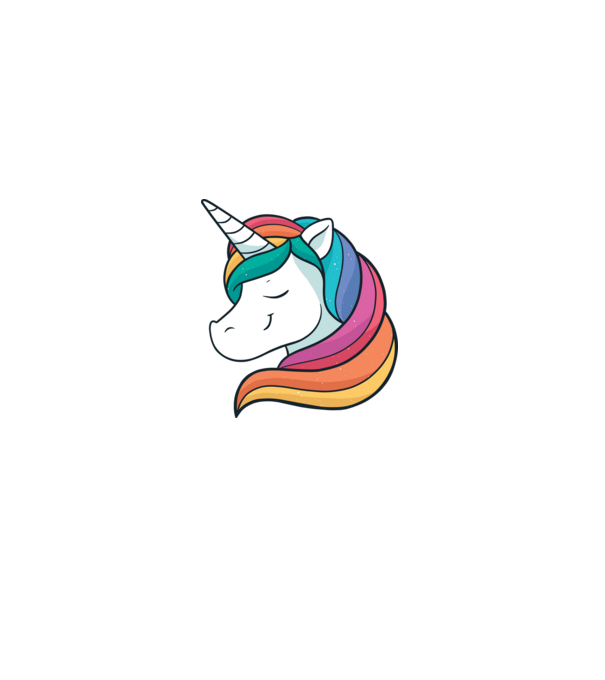 Cap de unicorn model alb pe tricou