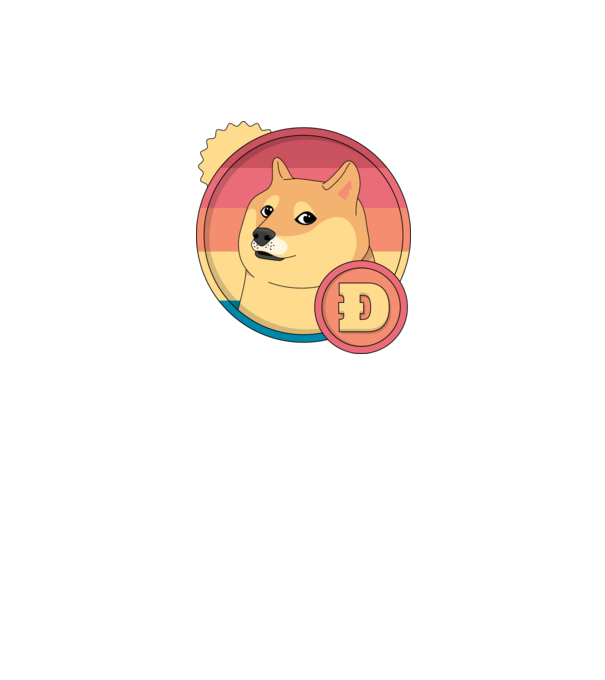 Doge Coin model negru pe tricou