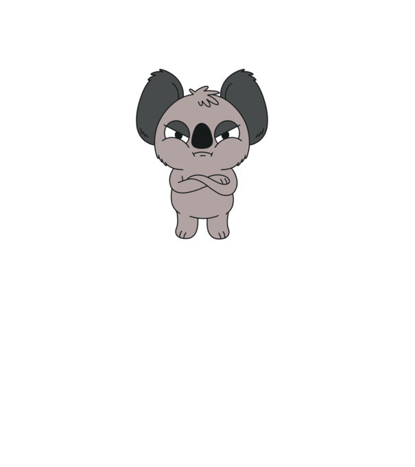 Koala Supărat model albastru deschis pe tricou