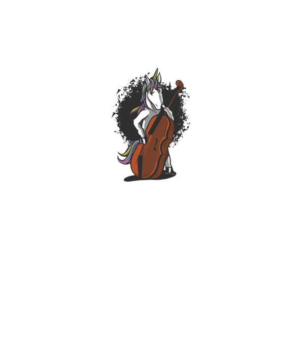Unicorn cu violoncel model alb pe tricou