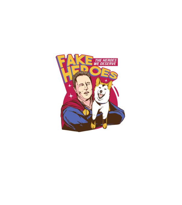 Fake Hero Elon Musk model negru pe tricou