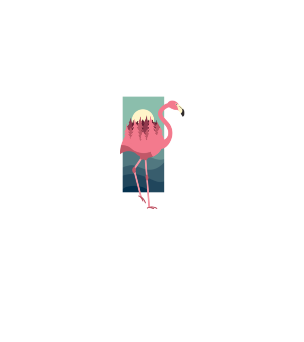 Flamingo Design model roz deschis pe tricou