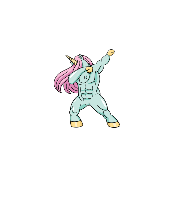Unicorn Body Building DAB model albastru deschis pe tricou