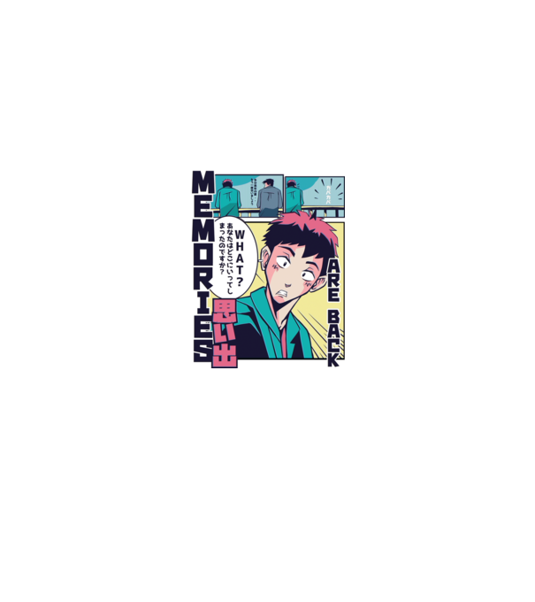 Anime Vaporwave benzi desenate model alb pe tricou