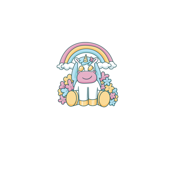 Unicorn drăguț model alb pe tricou