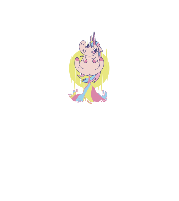 Bășină Unicorn model gri închis pe tricou