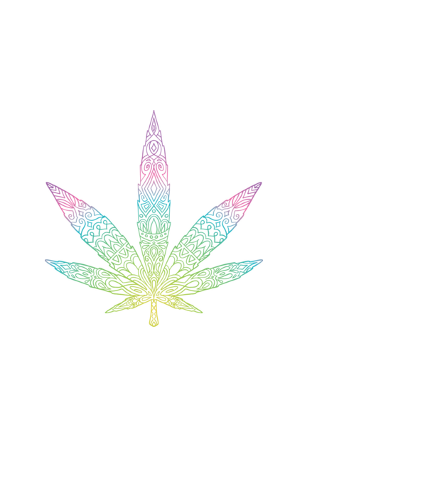 Frunză colorată de marijuana model negru pe tricou
