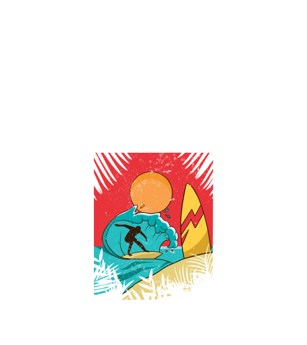 Afiș Surf model negru pe tricou