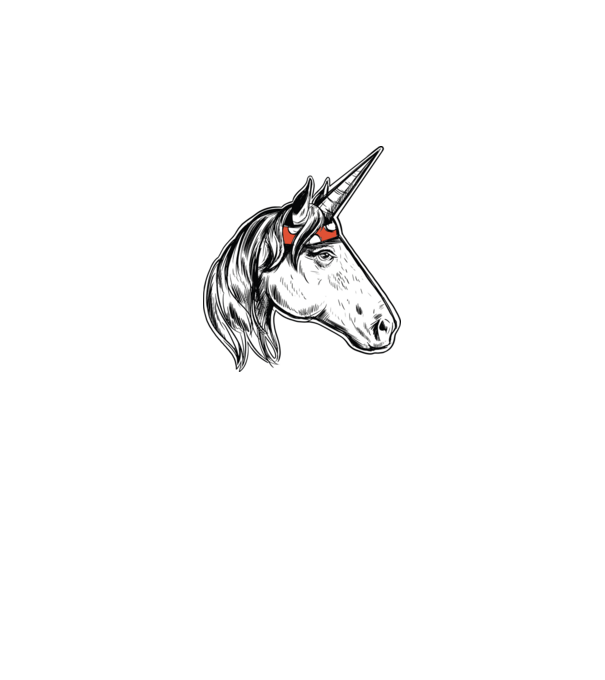 Cal Unicorn model gri pe tricou