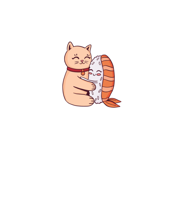 Sushi cu Pisică model gri pe tricou