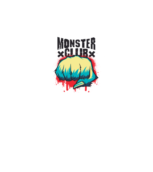 Monster Club model alb pe tricou