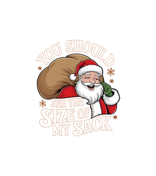 You Should See The Size Of My Sack Santa model nisipiu pe tricou